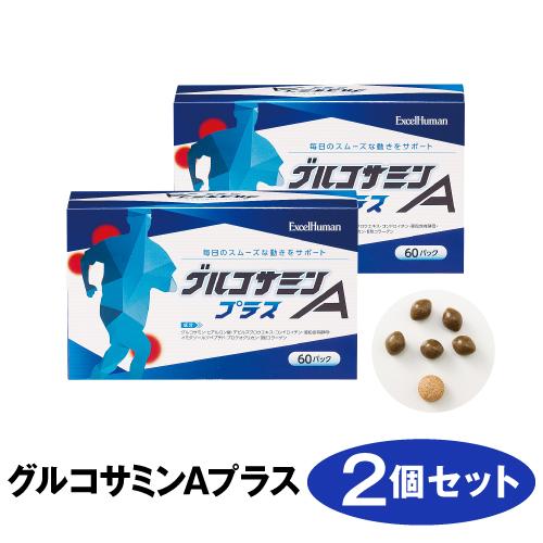 グルコサミンAプラス 2個セット グルコサミン サプリメント コンドロイチン ヒアルロン酸 EH e...