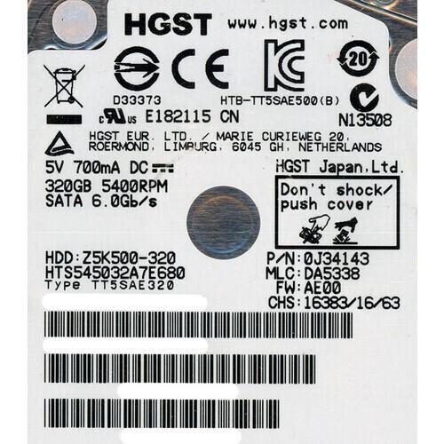 爆買HITACHI ノート用HDD 2.5inch HTS545032A7E680 320GB