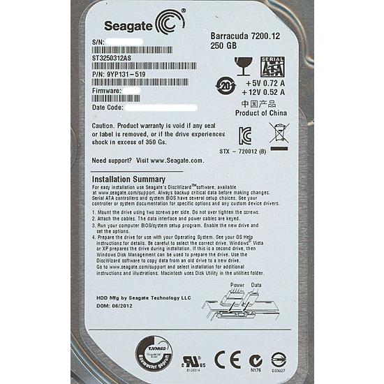 SEAGATE製HDD ST3250312AS 250GB SATA600 7200 [管理:100...