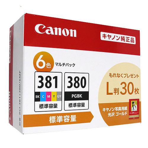 爆買CANON インクタンク 6色マルチパック 写真用紙(L判)30枚付き BCI-381+380/...