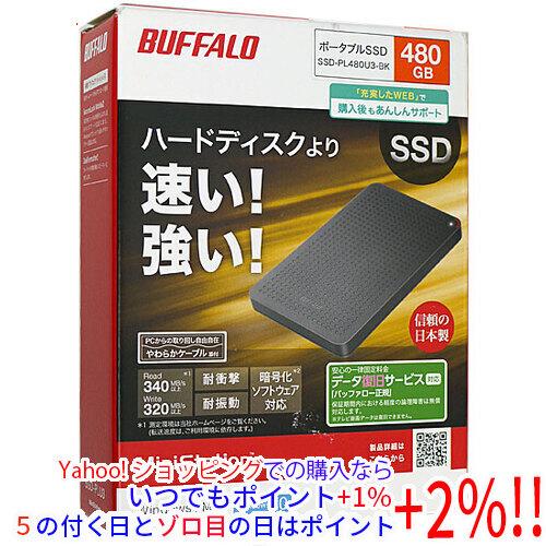 BUFFALO バッファロー 外付けSSD SSD-PL480U3-BK ブラック