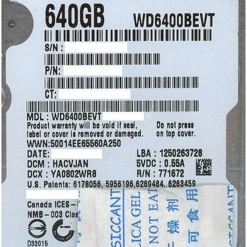爆買Western Digital製HDD WD6400BEVT 640GB 9.5mm