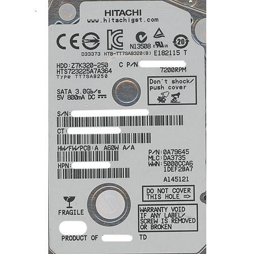 爆買HITACHI ノート用HDD HTS723225A7A364 250GB 7mm 7200rp...