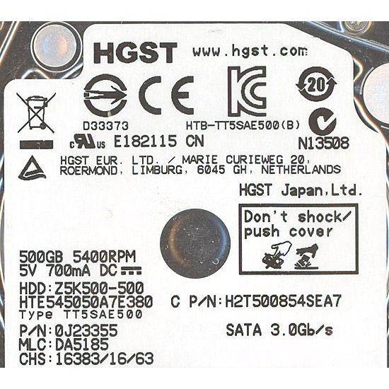HGST製HDD 2.5inch HTE545050A7E380 500GB 7mm [管理:100...