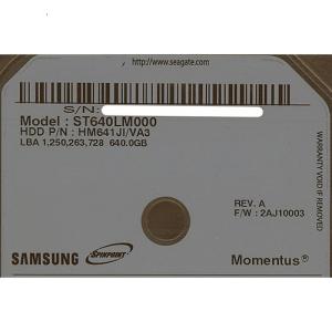 爆買Samsung製 ノート用HDD 2.5inch ST640LM000 640GB 9.5mm