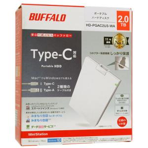 BUFFALO（バッファロー） HD-PCG2.0U3-GBA ブラック ポータブルHDD 2TB