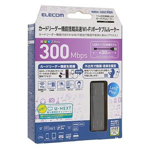 エレコム製 カードリーダー付き無線LANポータブルルーター WRH-300CRBK ブラック [管理:1000014574]｜excellar-plus