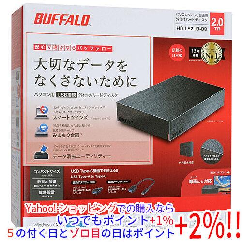 BUFFALO バッファロー 外付HDD HD-LE2U3-BB 2TB ブラック