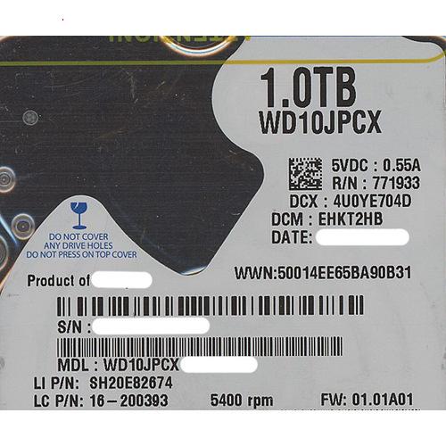 爆買WesternDigital ノート用HDD 2.5inch WD10JPCX 1TB