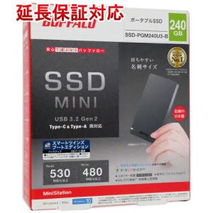 Buffalo - 新品・未開封　外付小型SSD BUFFALO／SSD-PST1.0U3BA/D BUFFALO バッファロー 超小型ポータブルSSD SSD-PST1.0U3-BA