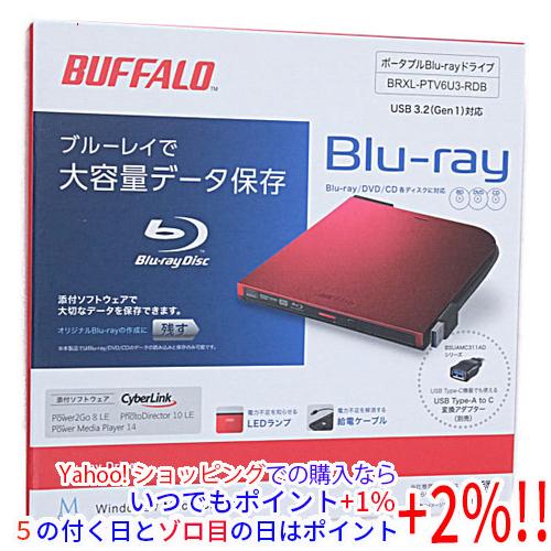 BUFFALO バッファロー 外付けブルーレイドライブ BRXL-PTV6U3-RDB レッド