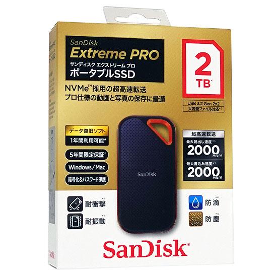 SANDISK ポータブルSSD エクストリーム プロ SDSSDE81-2T00-J25 2TB ...