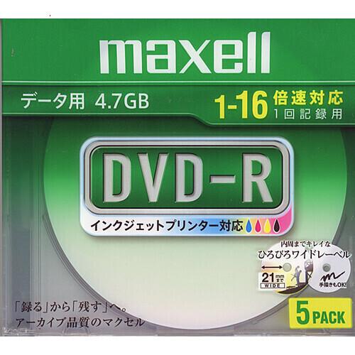 爆買maxell データ用DVD-R DR47WPD.S1P5S A DVD-R 16倍速 5枚組