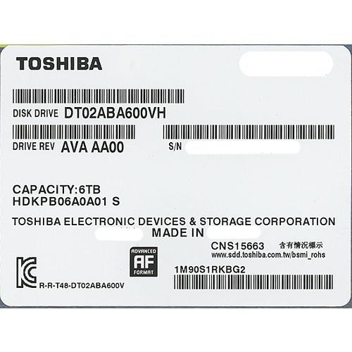 TOSHIBA製HDD DT02ABA600VH 6TB SATA600 5400 [管理:1000...