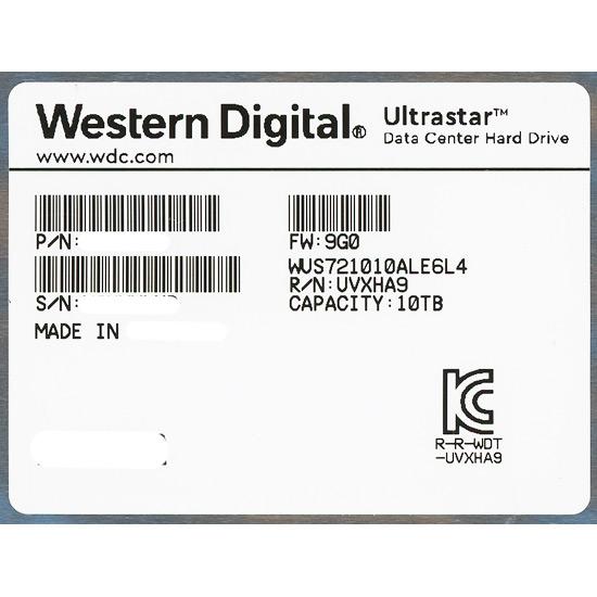 Western Digital製HDD WUS721010ALE6L4 10TB SATA600 7...