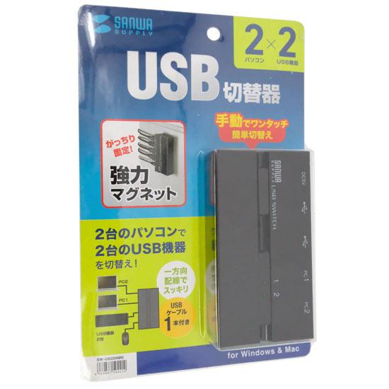 サンワサプライ 磁石付きUSB2.0手動切替器 ハブ付き 2回路 SW-US22HMG [管理:10...