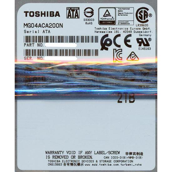 TOSHIBA製HDD MG04ACA200N 2TB SATA600 7200 [管理:10000...