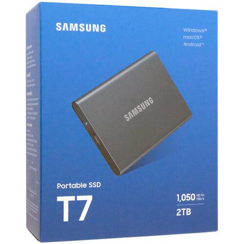 爆買SAMSUNG ポータブルSSD T7 MU-PC2T0T-IT/A 2TB グレー