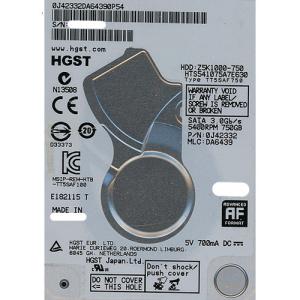 爆買HGST HDD 2.5inch HTS541075A7E630 750GB