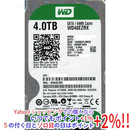 【中古】Western Digital製HDD WD40EZRX 4TB SATA600 4000〜...
