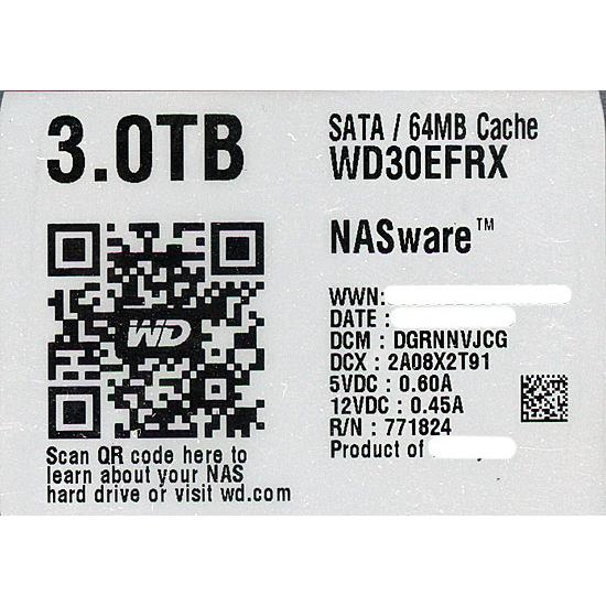 【中古】Western Digital製HDD WD30EFRX 3TB SATA600 33000...