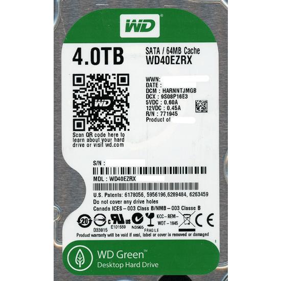 【中古】Western Digital製HDD WD40EZRX 4TB SATA600 0〜100...