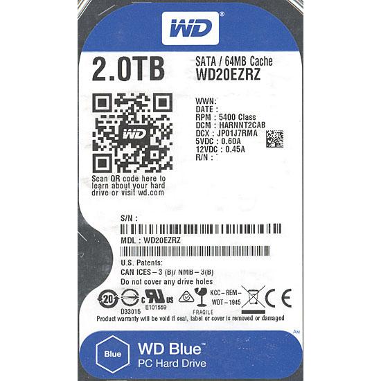 【中古】Western Digital製HDD WD20EZRZ 2TB SATA600 9000〜...
