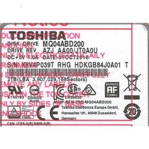 【中古】TOSHIBA(東芝) ノート用HDD 2.5inch MQ04ABD200 2TB 9.5mm 6000〜7000時間以内
