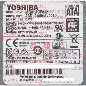 爆買【中古】TOSHIBA(東芝) ノート用HDD 2.5inch MQ01ACF032 320GB 1000〜2000時間以内
