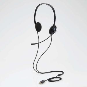 ELECOM エレコム 子ども用ヘッドセット 両耳 USB ブラック マイク付 HS-KD03UBK [管理:1100054412] イヤホンマイク、ヘッドセットの商品画像