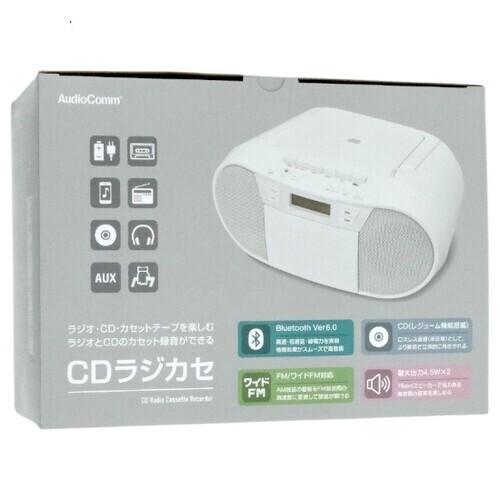 爆買オーム電機 AudioComm CDラジカセ RCD-720T ホワイト
