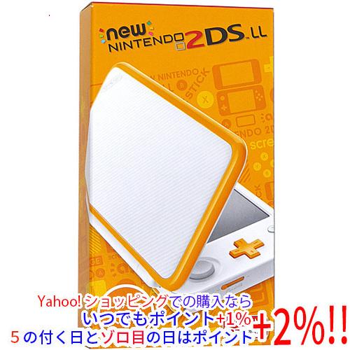 【中古】任天堂 Newニンテンドー2DS LL ホワイト×オレンジ 液晶画面いたみ 元箱あり