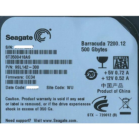 SEAGATE製HDD ST3500418AS 500GB SATA300 7200 [管理:203...