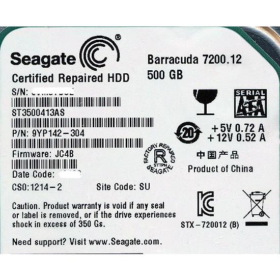 SEAGATE製HDD ST3500413AS 500GB SATA600 7200 [管理:203...