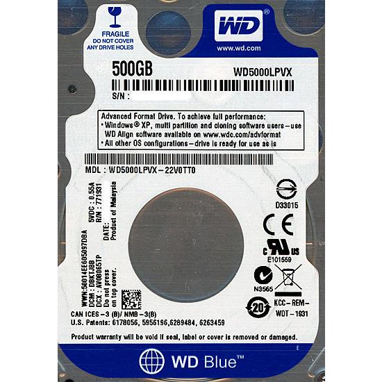 Western Digital製HDD WD5000LPVX 500GB SATA600 [管理:2...