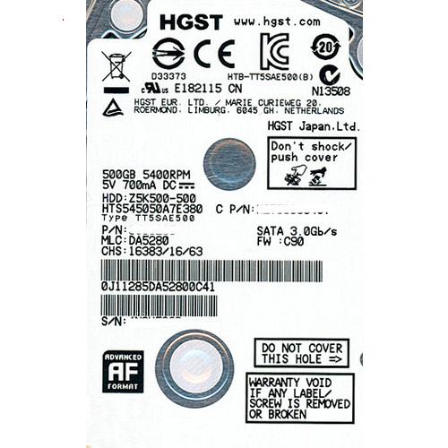 爆買HITACHI ノート用HDD 2.5inch HTS545050A7E380 500GB