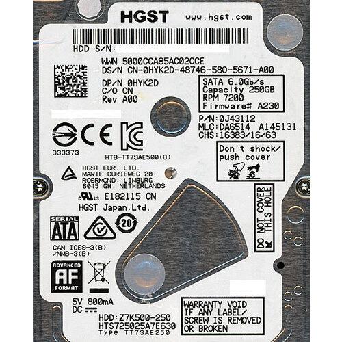 爆買HITACHI ノート用HDD HTS725025A7E630 250GB 7200rpm