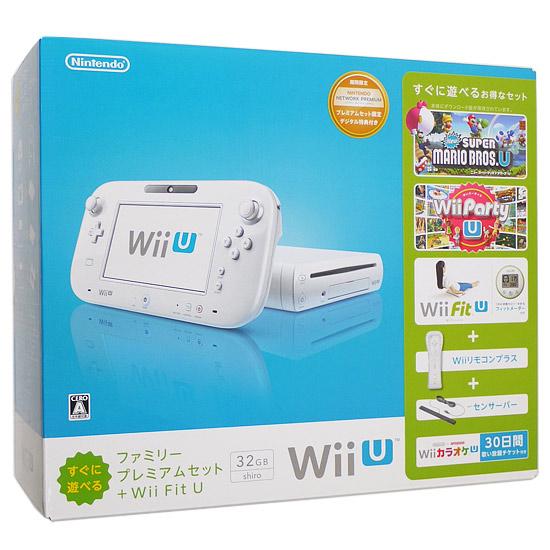 【中古】Wii U ファミリープレミアムセット + Wii Fit U shiro 元箱あり [管理...