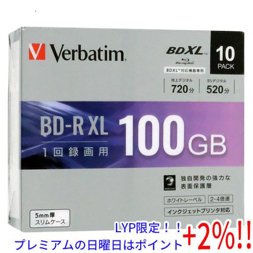 Verbatim 4倍速対応BD-R XL 100GB 10枚組 VBR520YP10D1