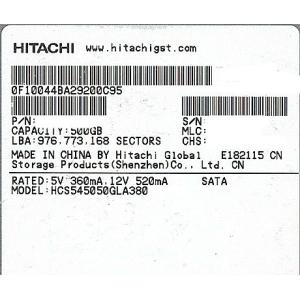 HITACHI製HDD HCS545050GLA380 500GB SATA300 5400