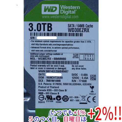 Western Digital製HDD WD30EZRX 3TB SATA600