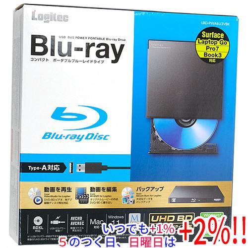 Logitec ロジテック ポータブルBlu-rayドライブ LBD-PWA6U3VBK ブラック