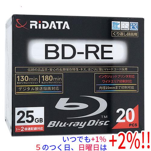 RiTEK ブルーレイディスク RiDATA BDRE130PW2X20PSCC BD-RE 2倍速...