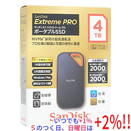 SANDISK ポータブルSSD エクストリーム プロ SDSSDE81-4T00-J25 4TB
