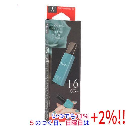 BUFFALO バッファロー ノックスライドUSBメモリー RUF3-KSW16G-BL 16GB ...