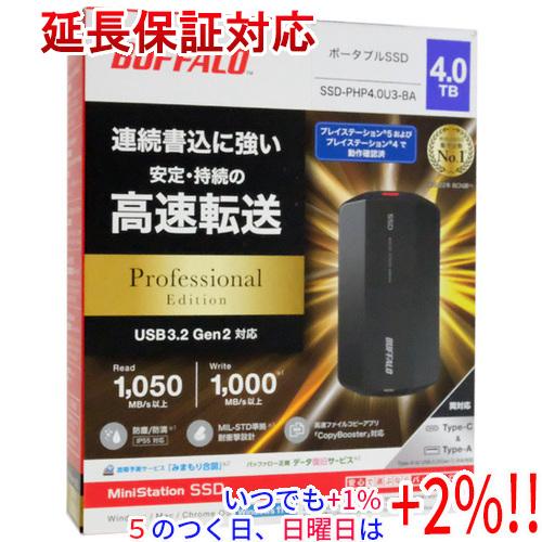BUFFALO バッファロー 外付けSSD SSD-PHP4.0U3-BA 4TB ブラック