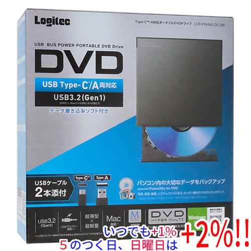 Logitec ロジテック製 ポータブル DVDドライブ LDR-PWA8U3CLBK ブラック