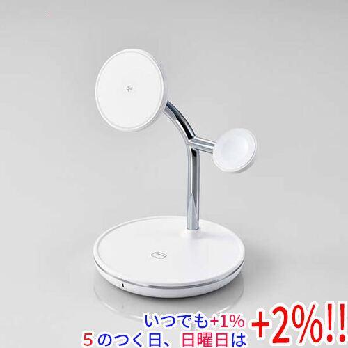 ELECOM エレコム Qi2 3in1ワイヤレス充電スタンド W-MS08WH ホワイト