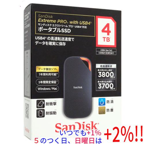 SANDISK ポータブルSSD エクストリーム プロ SDSSDE82-4T00-J25 4TB