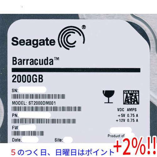 【５のつく日はポイント+3％！】【中古】SEAGATE製HDD ST2000DM001 2TB SA...